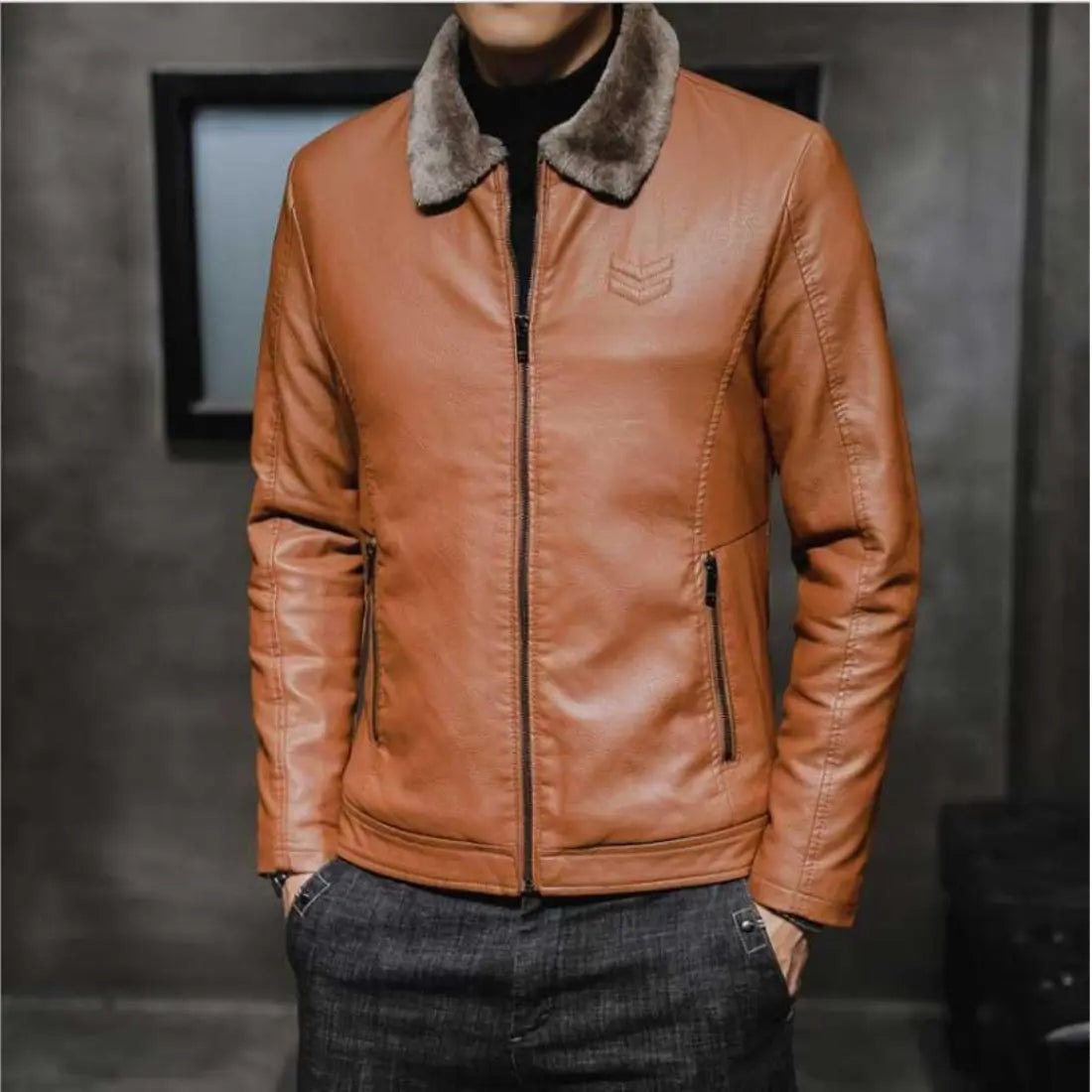 Niko™ | Gefütterte Winterjacke im Leder-Look