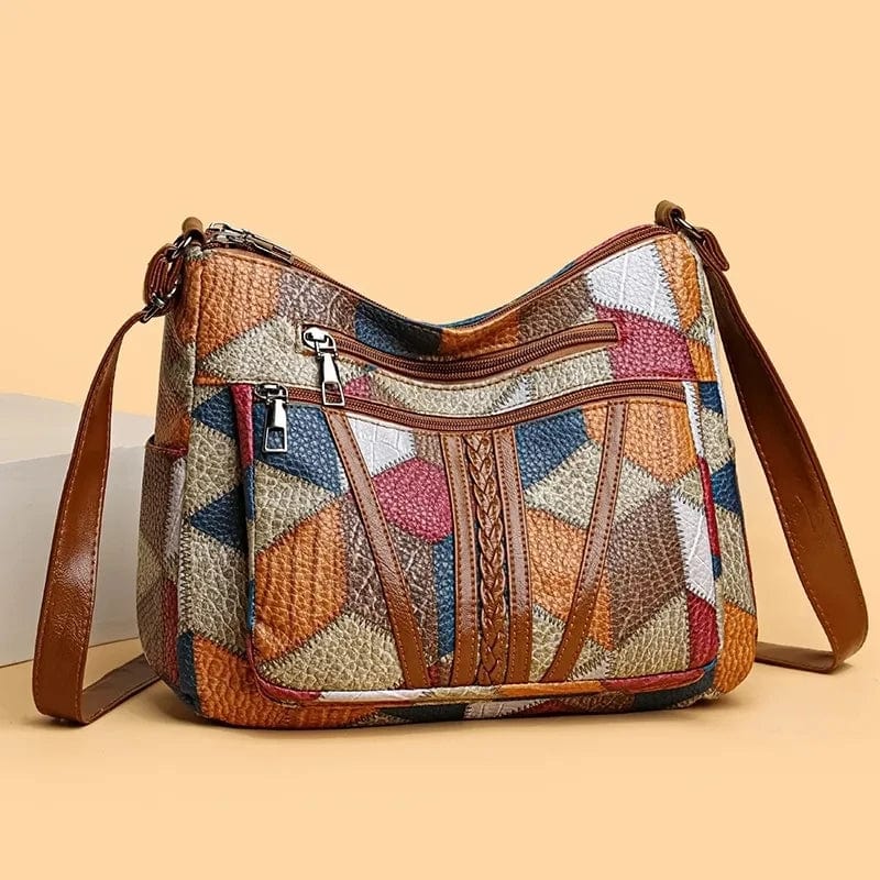 Solveig™ | Fargerik Patchwork Skulderveske