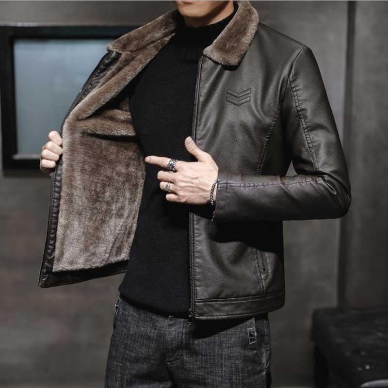 Niko™ | Gefütterte Winterjacke im Leder-Look
