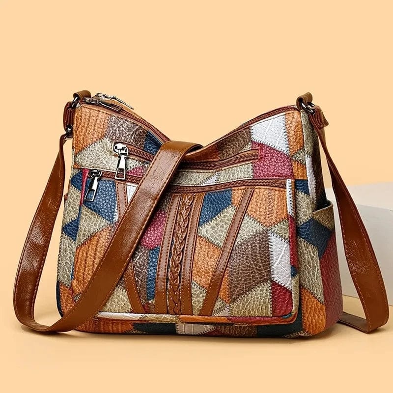 Solveig™ | Fargerik Patchwork Skulderveske