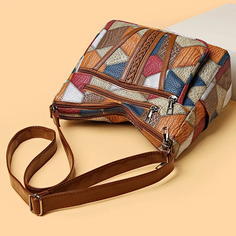 Solveig™ | Fargerik Patchwork Skulderveske