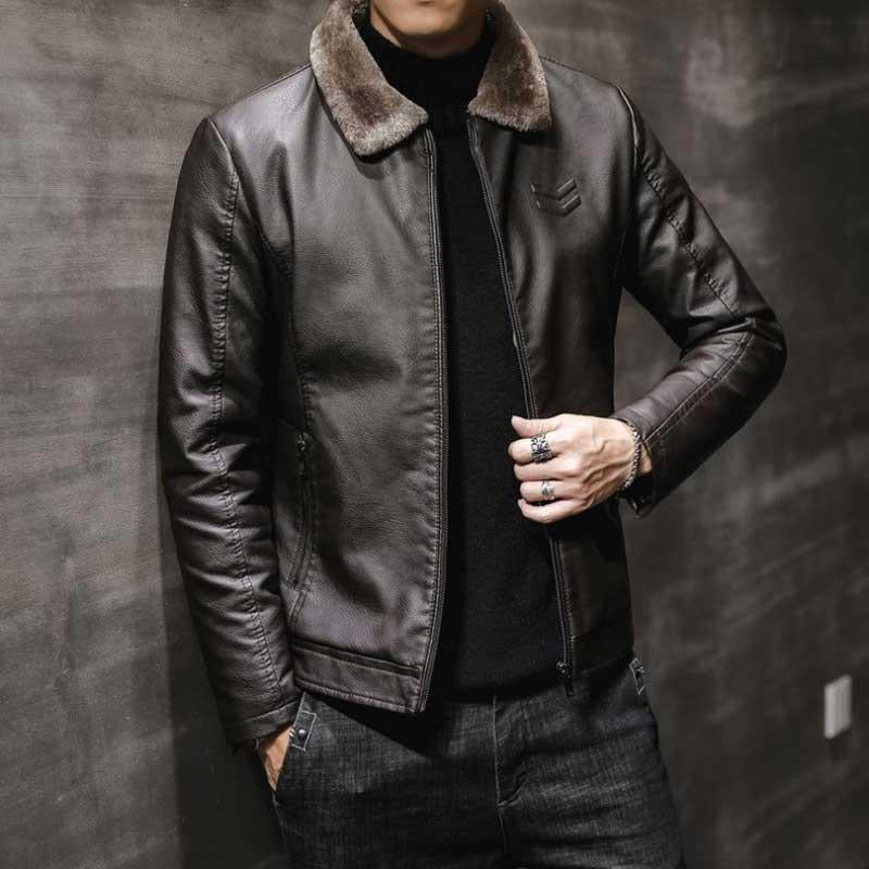 Niko™ | Gefütterte Winterjacke im Leder-Look